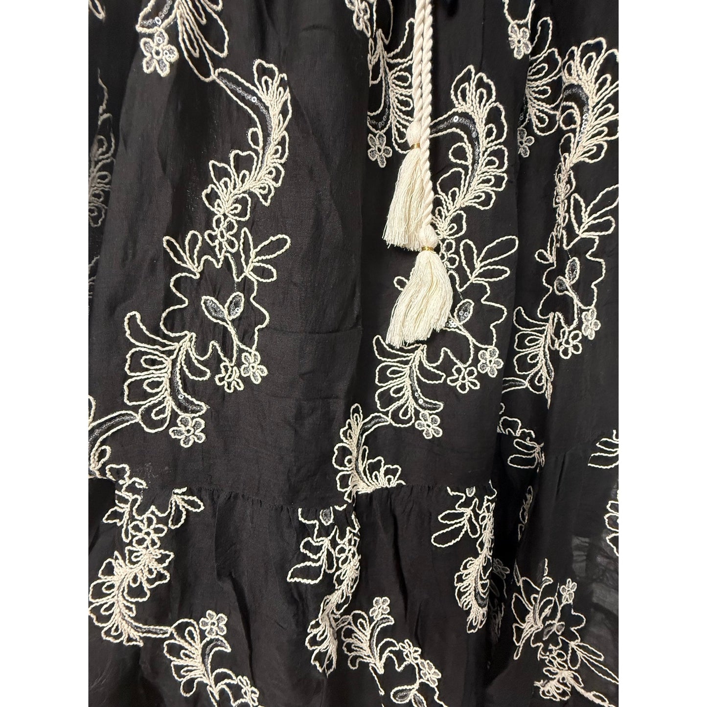 POL Embroidered Boho Maxi Skirt