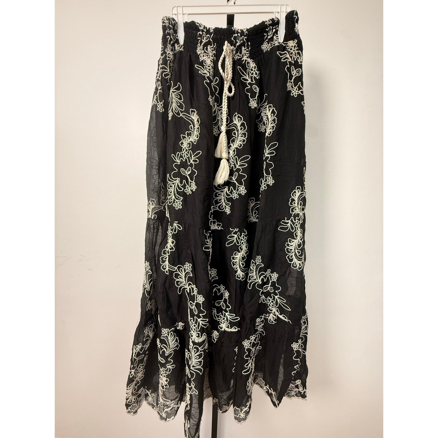 POL Embroidered Boho Maxi Skirt
