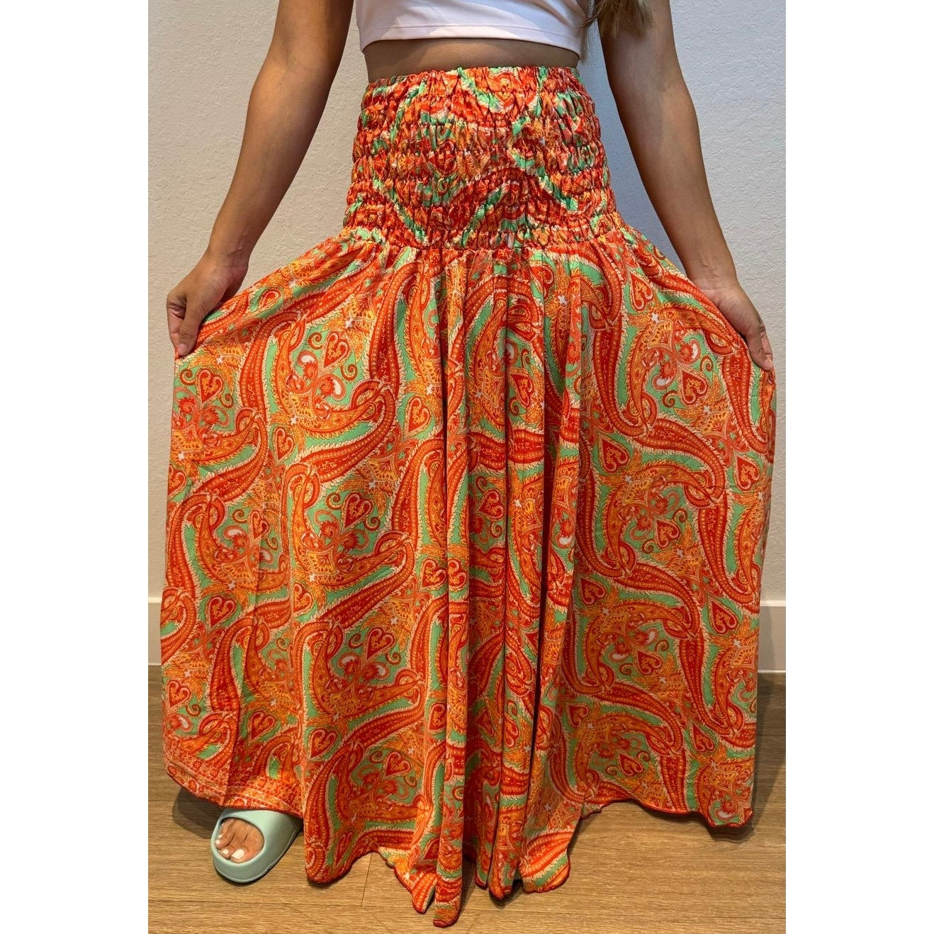 Maxi Pants Wide Leg High Waisted