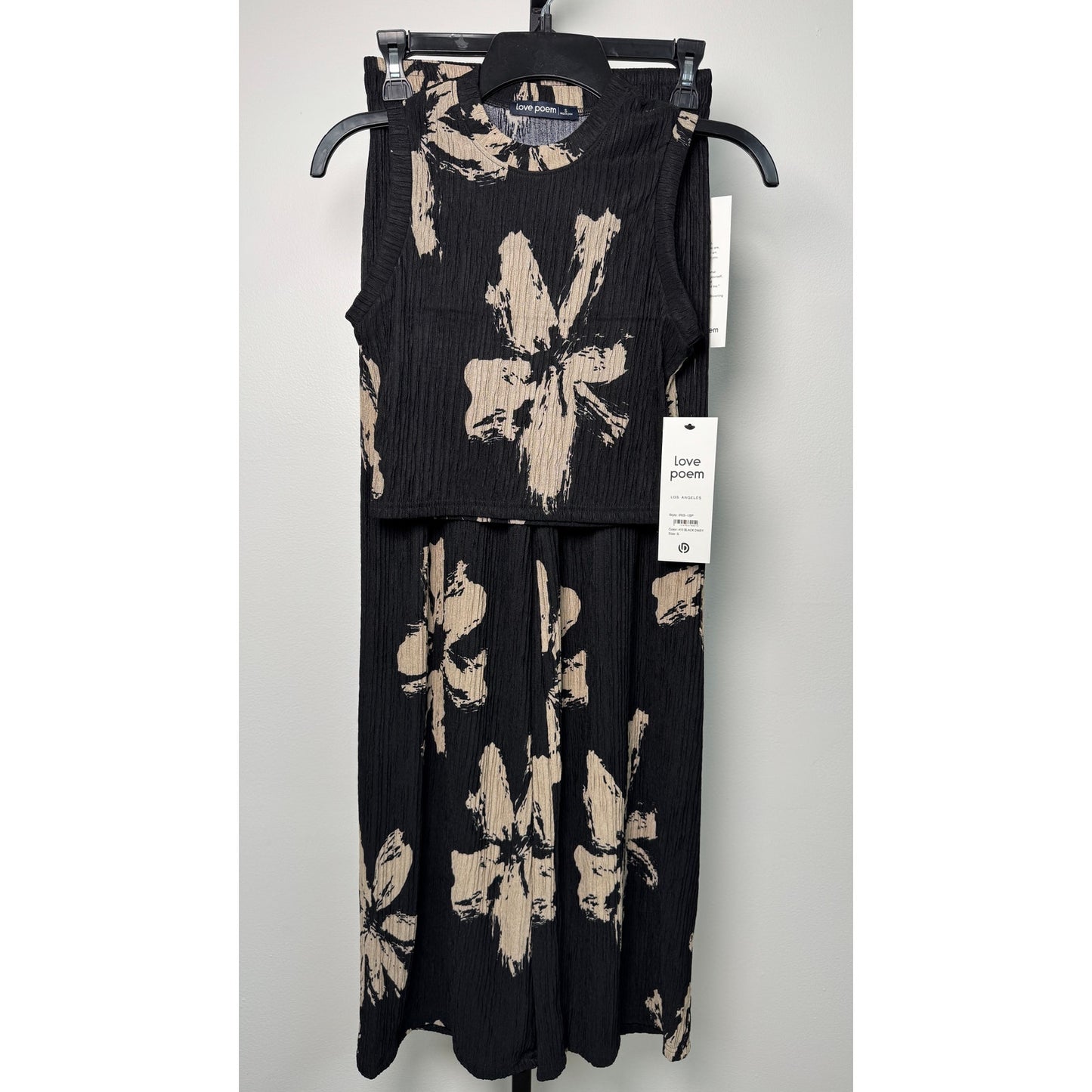 Print Crinkled Plisse 2pc Loungewear Set