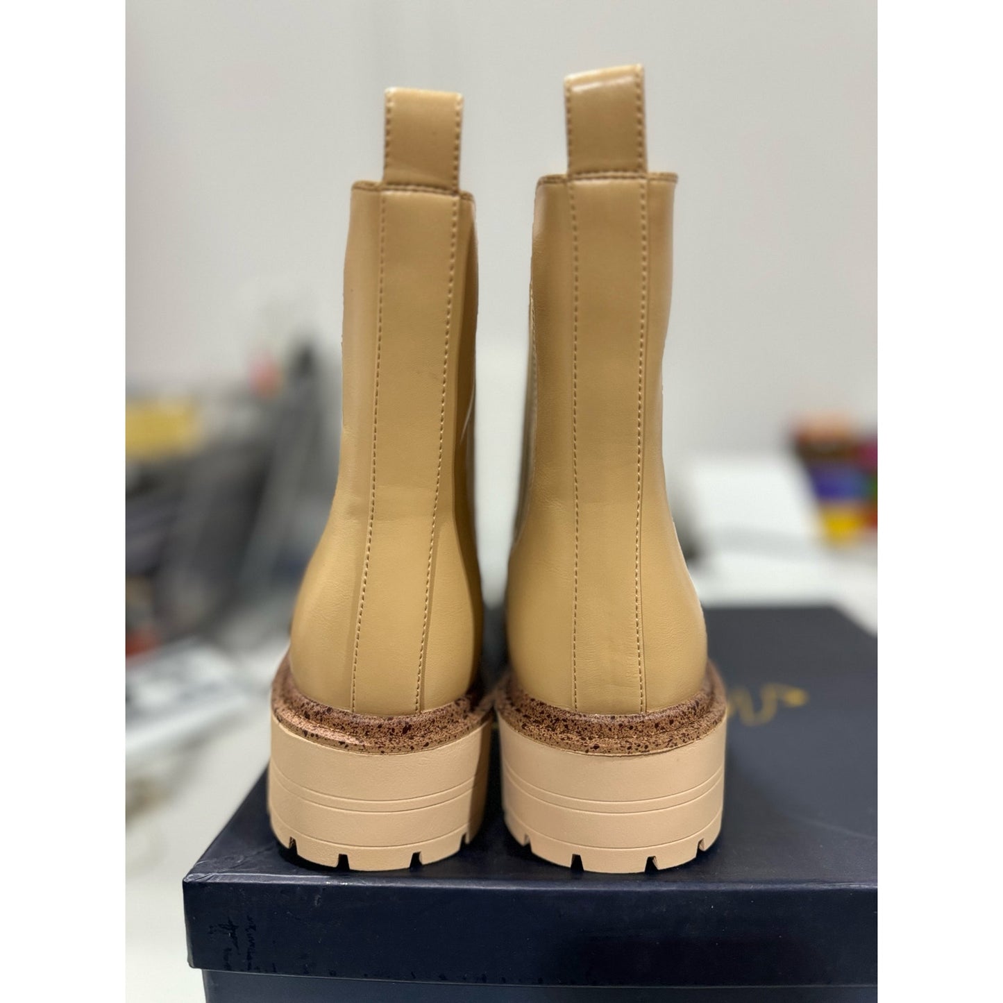 MUCCCUTE Trendy Chelsea Boots for Women Fashion Ankle Boots Platform Chunky