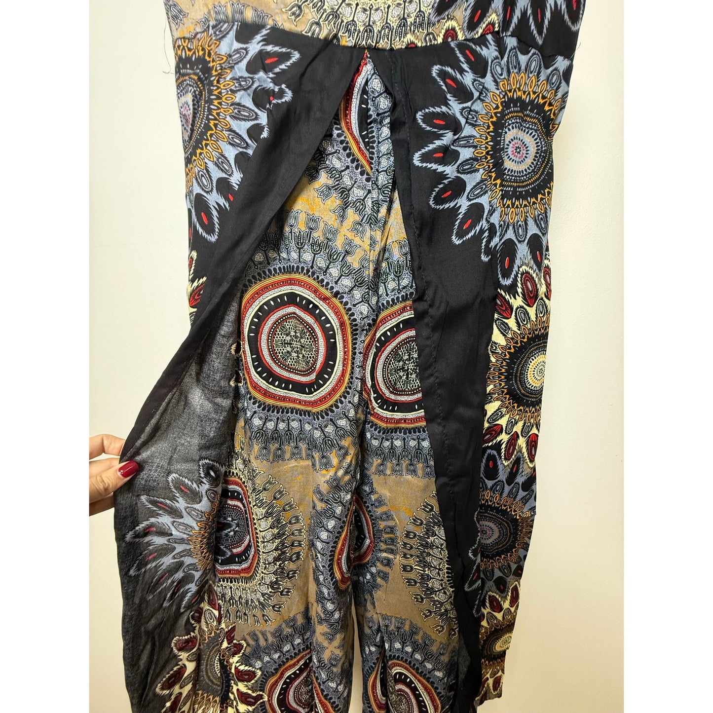 Boho Wide-Leg Wrap Pants – One Size