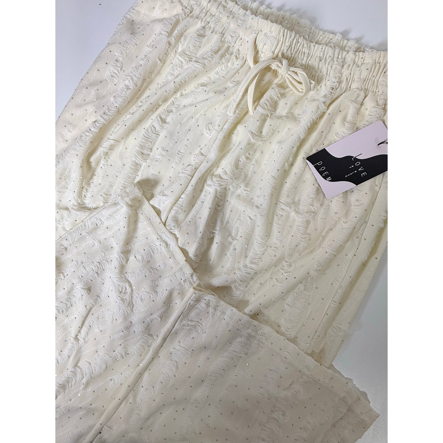 Rhinestone drawstring lounge pants
