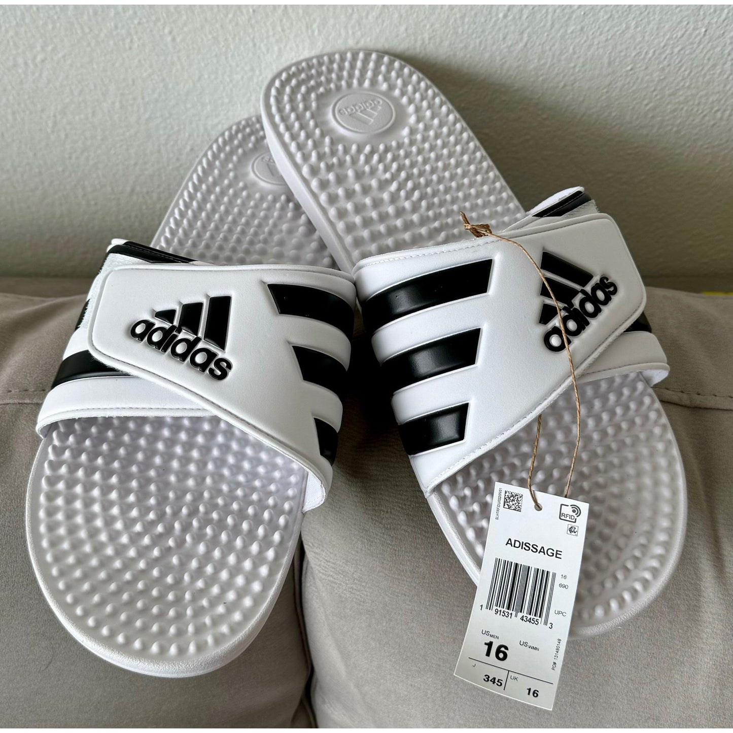 Bundle of 2 Adidas adidas Unisex-Adult Adissage Slides Sandal Size MEN'S 16