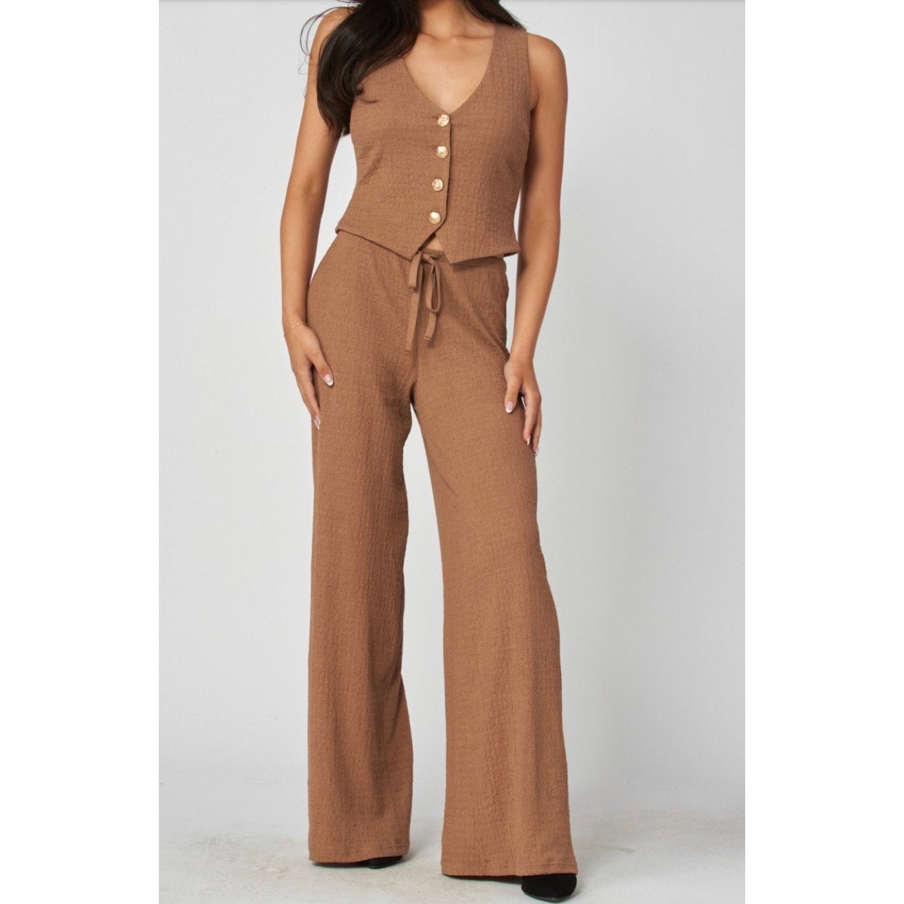 Sunday Shoreline Waffle-Knit Two-Piece Set