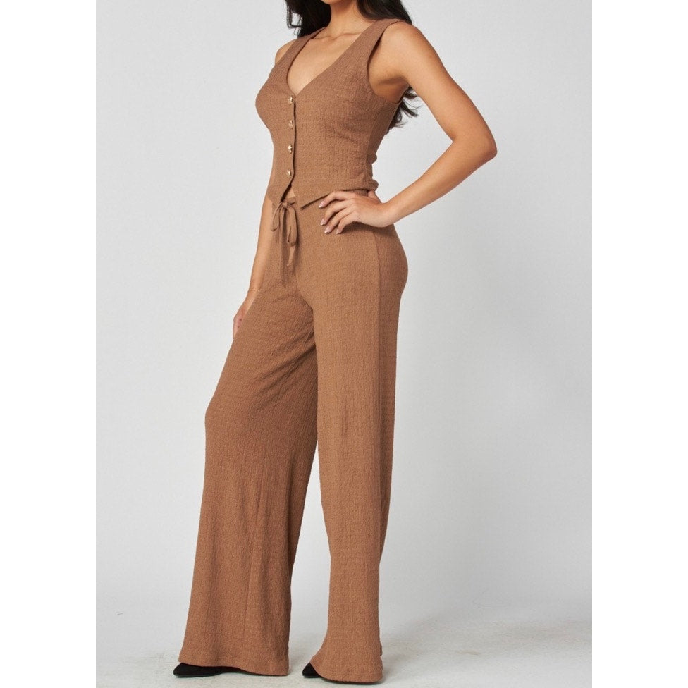 Sunday Shoreline Waffle-Knit Two-Piece Set