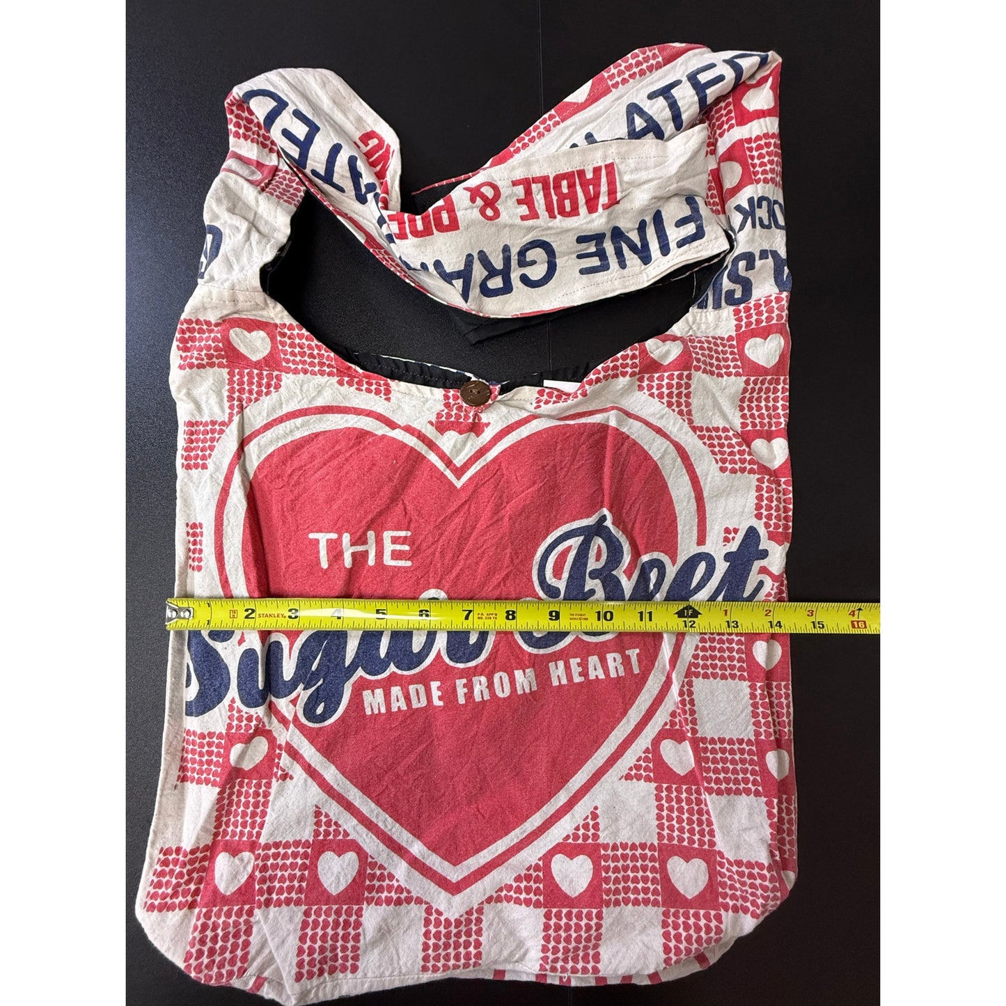 Sugar beet Flour Sack Purse Bag Cotton Tote Vintage Look Feed Sack Cross Body