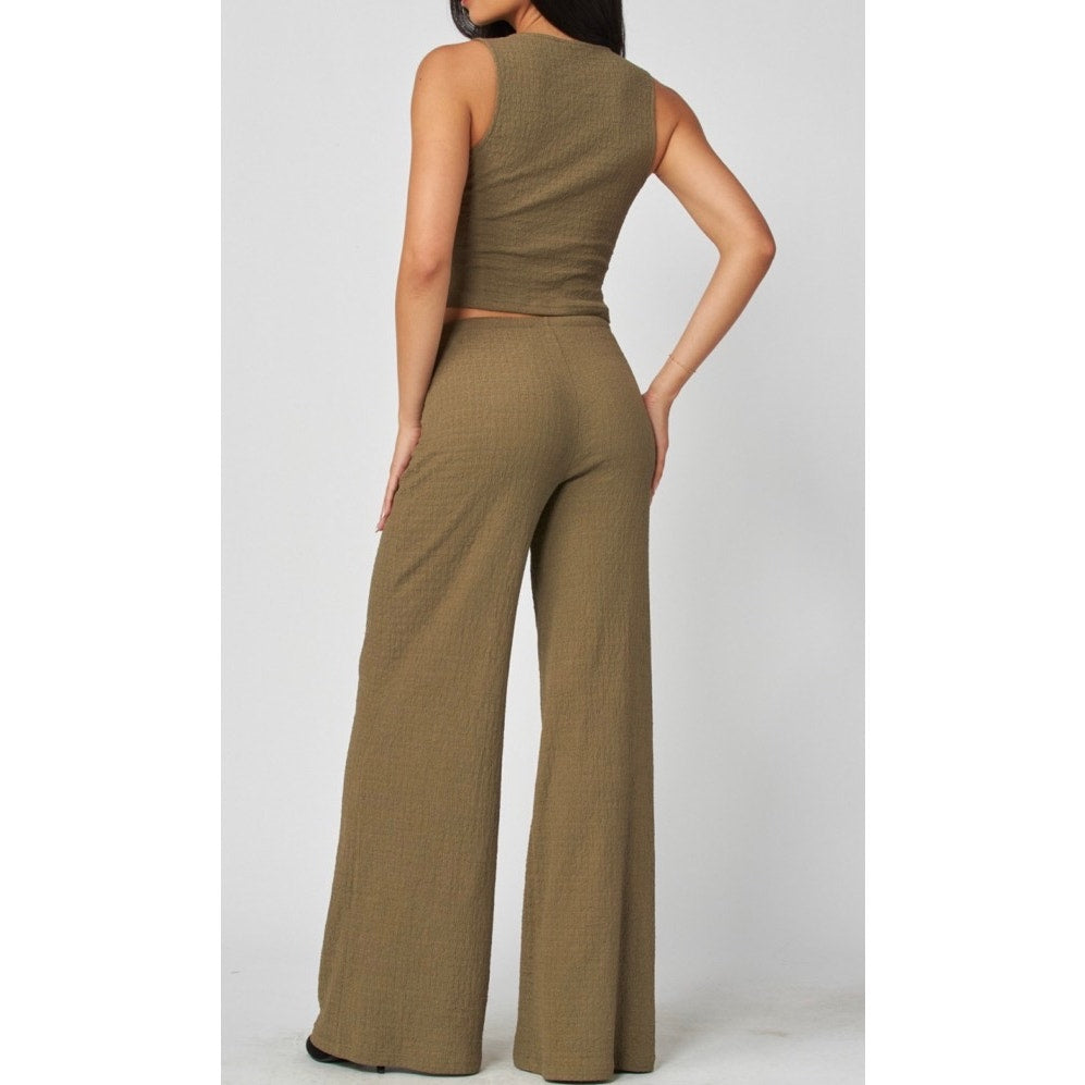 Sunday Shoreline Waffle-Knit Two-Piece Set