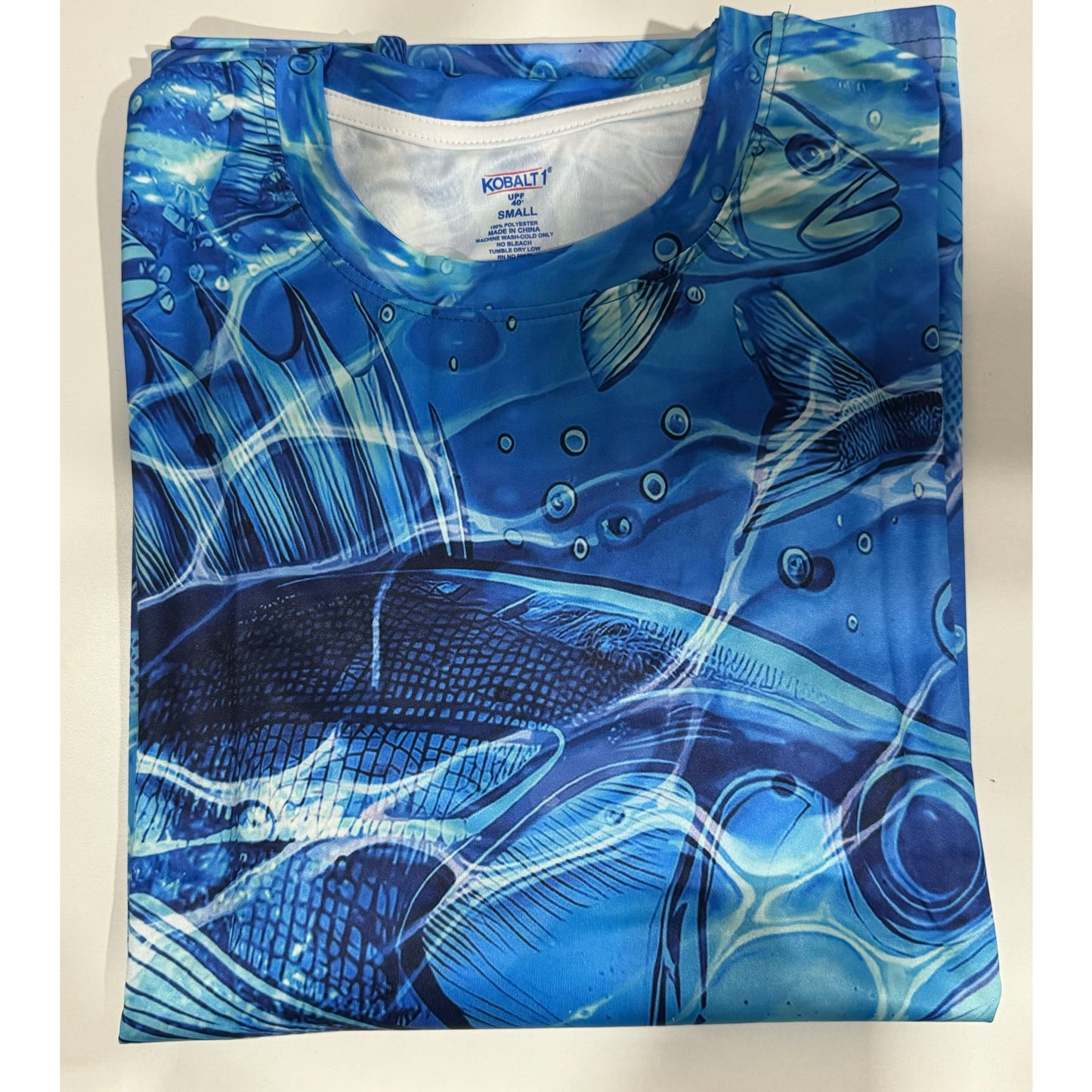 Men's Performance Long Sleeve Crew Neck with Fish Print