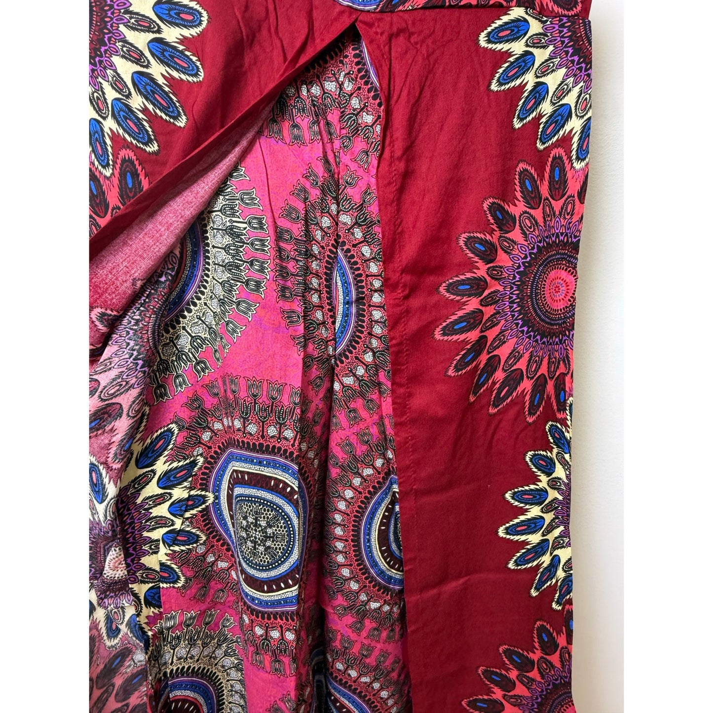 Boho Wide-Leg Wrap Pants – One Size