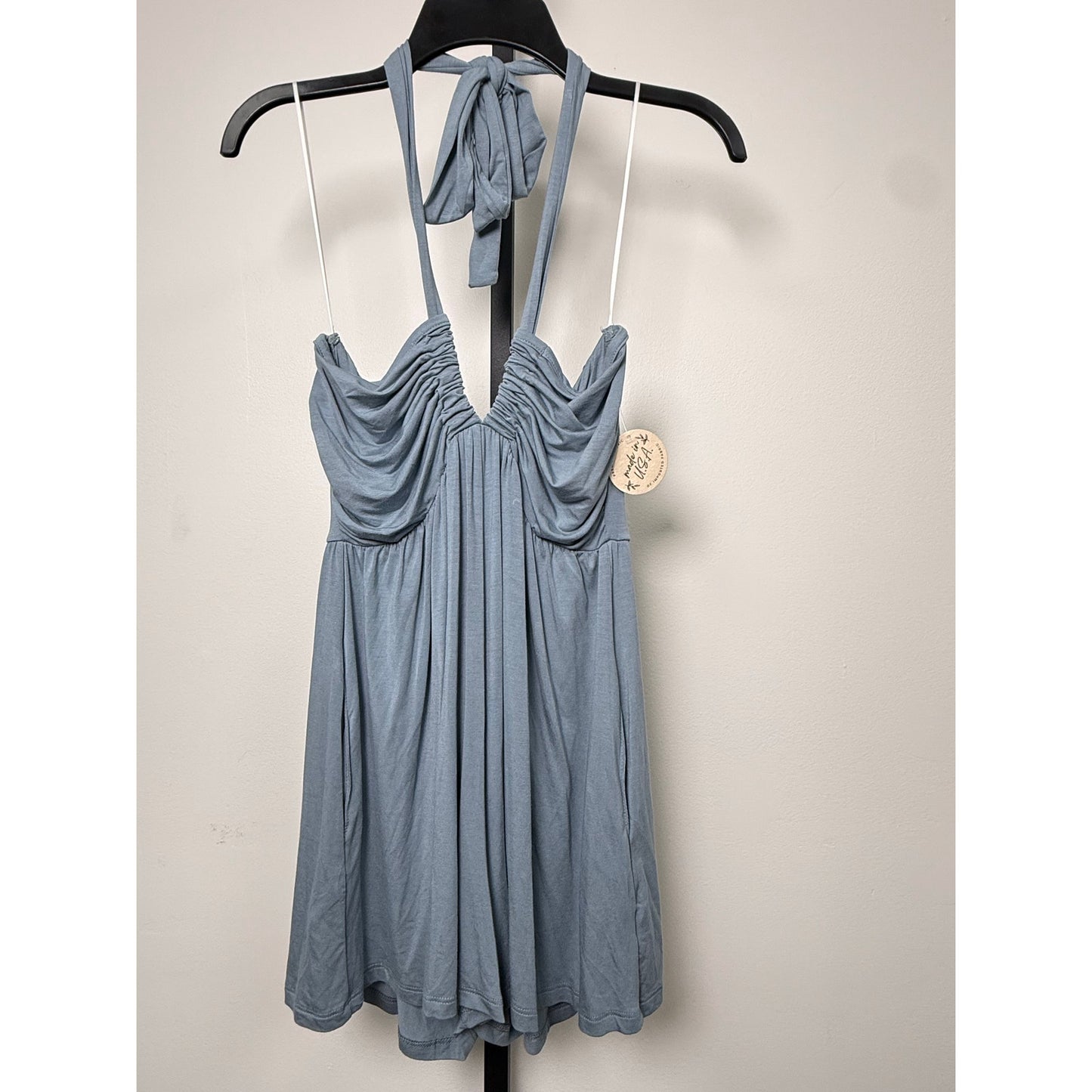 Women’s Halter Romper – Soft Blue/Slate