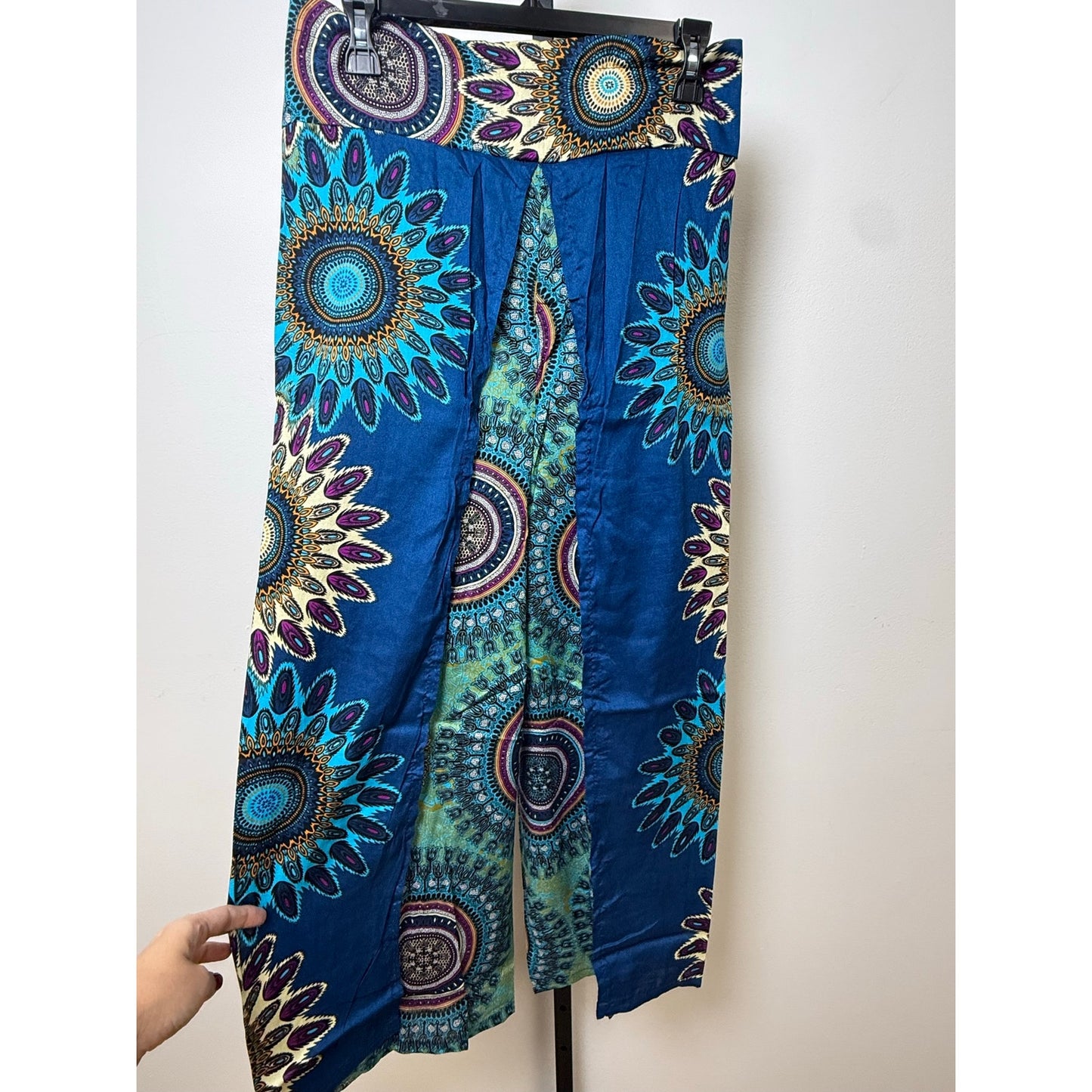 Boho Wide-Leg Wrap Pants – One Size