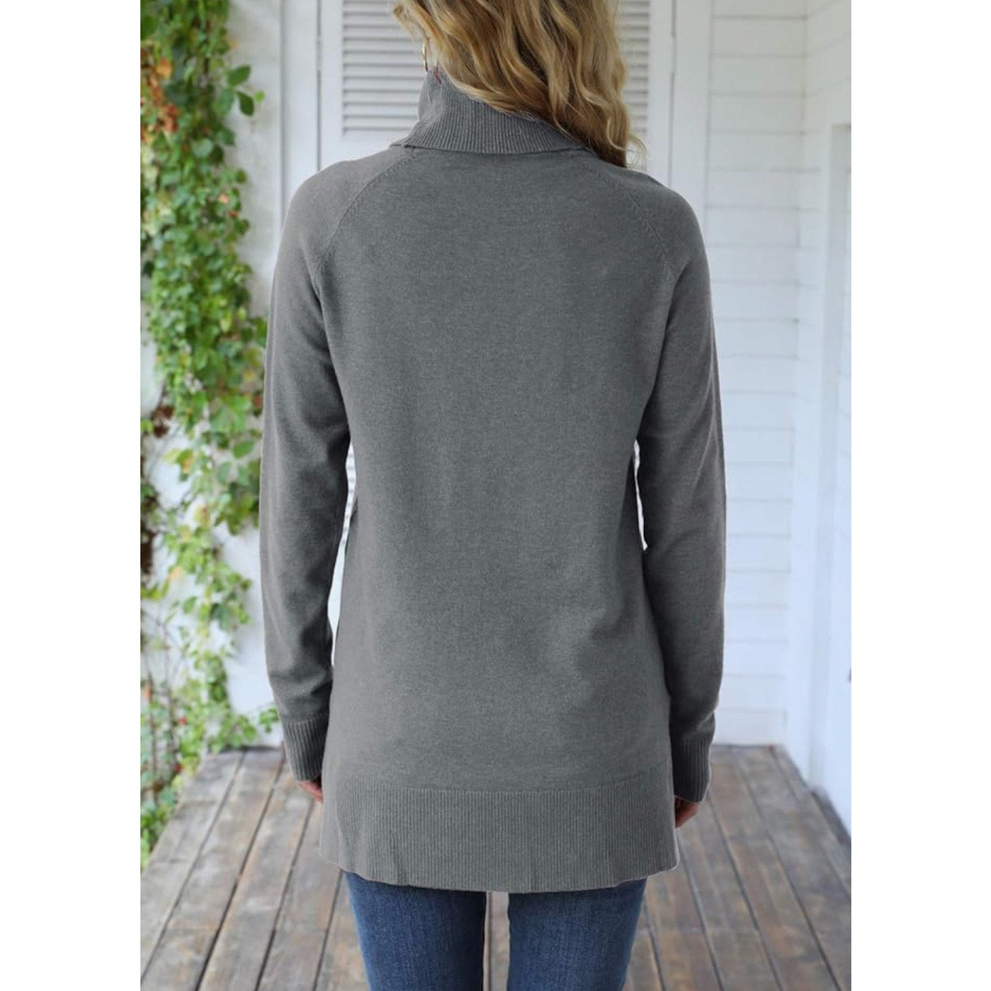 Women Fall Trendy Casual Sweater Turtleneck Long Sleeve Sweaters Pullover