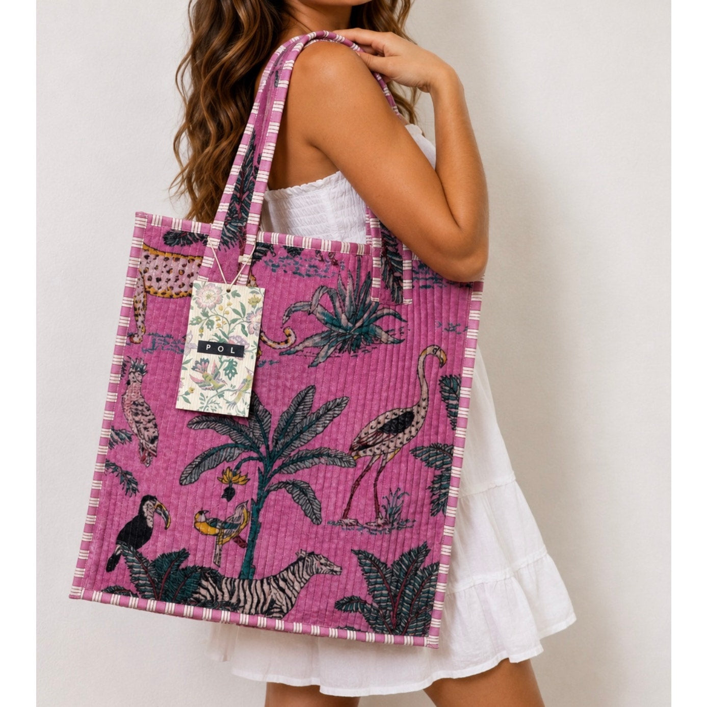 Quilted Floral POL Tote Bag