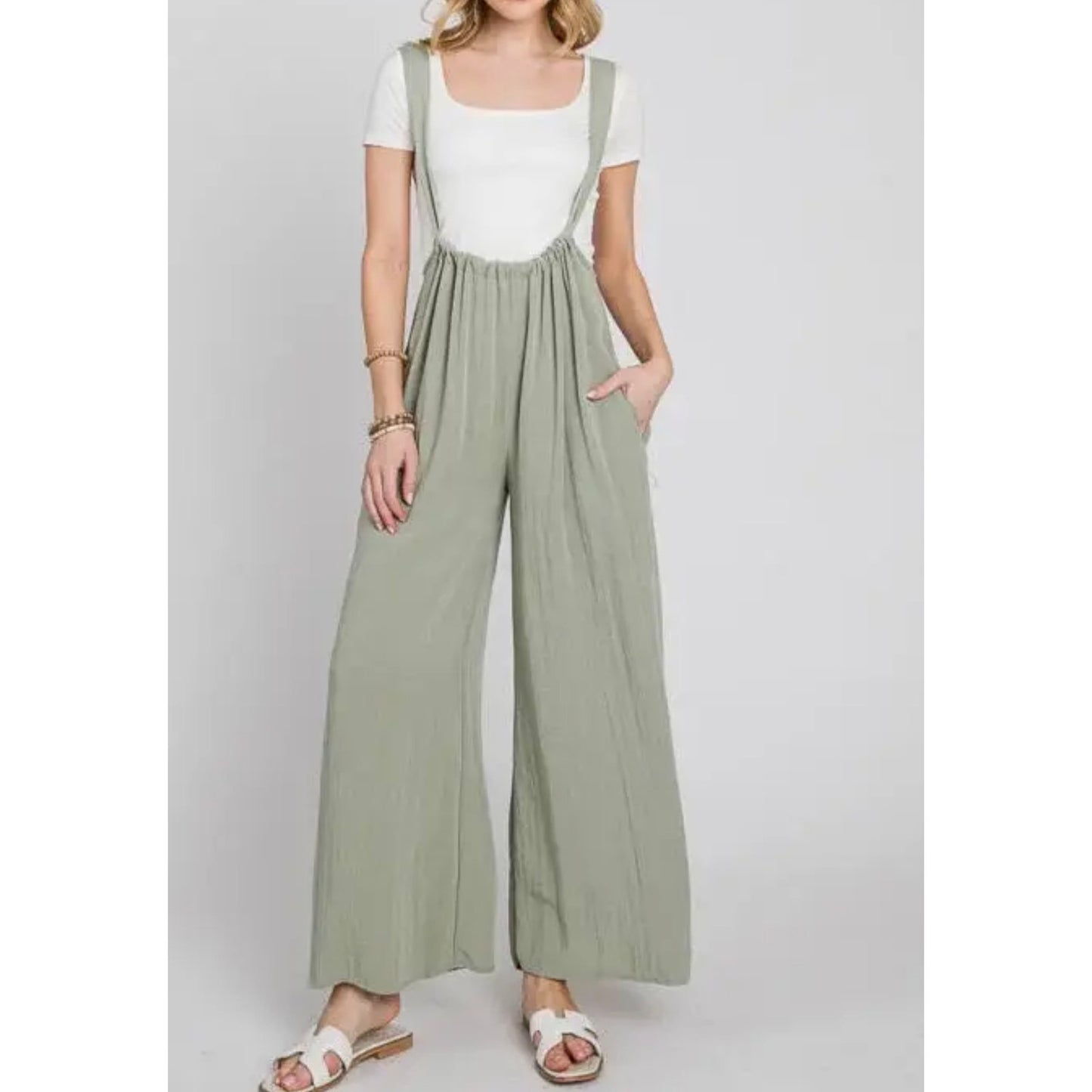 Washed Suspender Style Jumpsuit