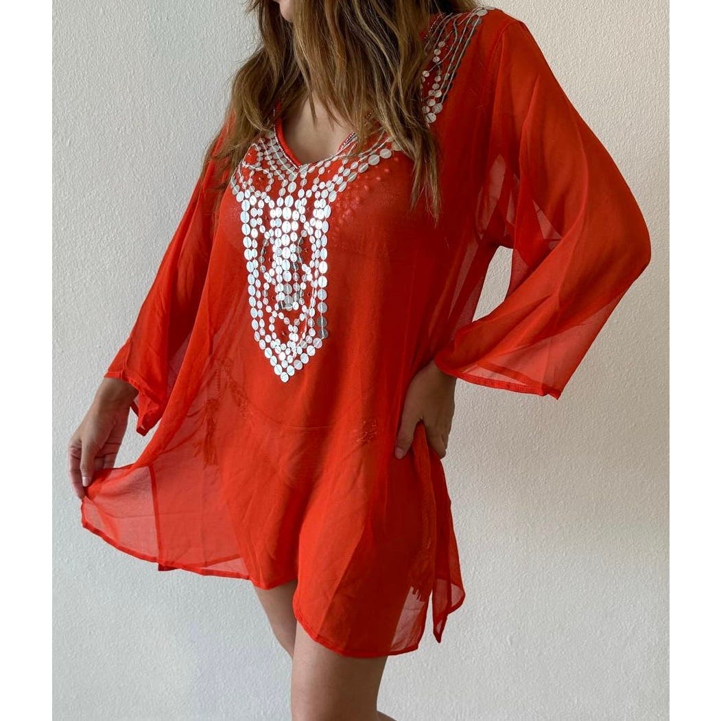 Women's Embellished Cover Up Beachwear Coverups