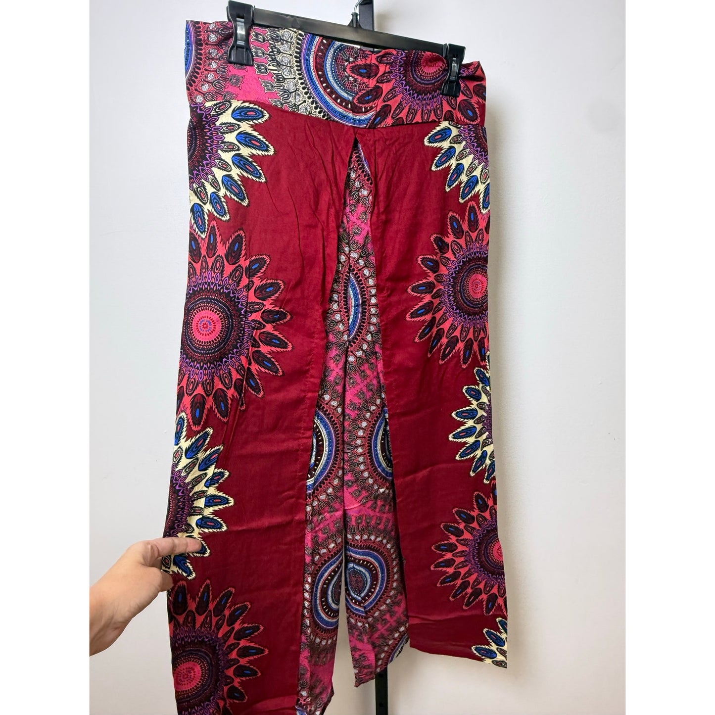 Boho Wide-Leg Wrap Pants – One Size