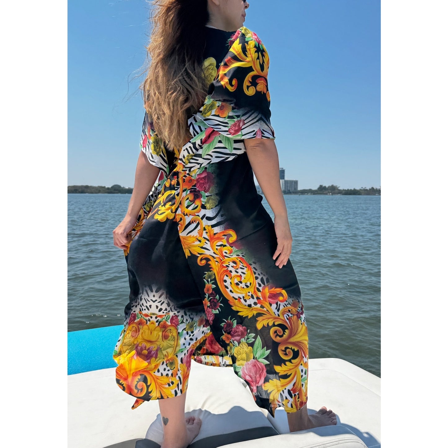 Maxi long Kaftan Women's Maxi Dress, Cover-Ups, One Size
