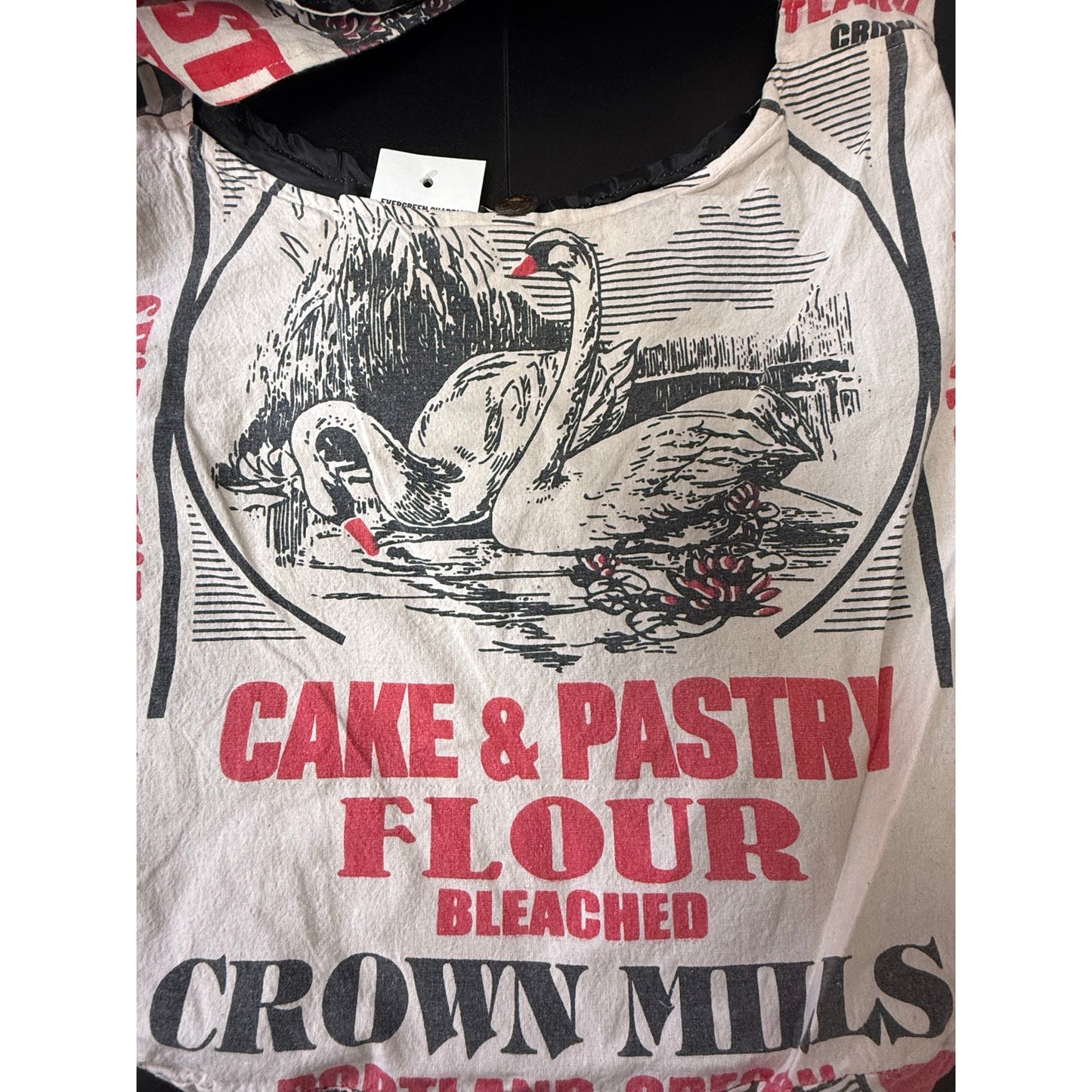 Cake Flour Sack Purse Bag Cotton Tote Vintage Look Feed Sack Cross Body