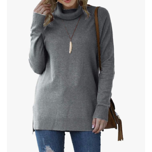 Women Fall Trendy Casual Sweater Turtleneck Long Sleeve Sweaters Pullover