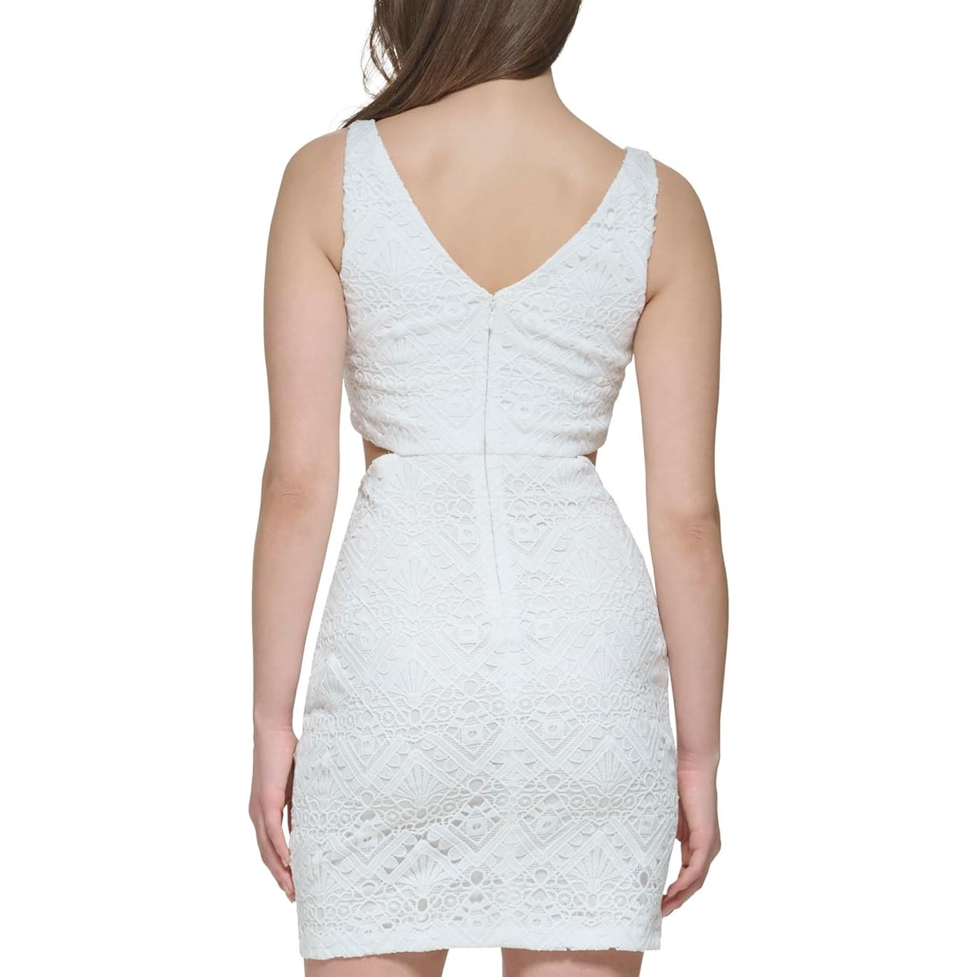 GUESS Women's Sleeveless Lace Cut Out Sheath Dress