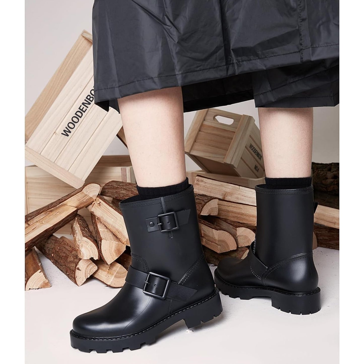 Oiamenne Rain Boots for Women Waterproof Hiking Shoes Work Shoes Women