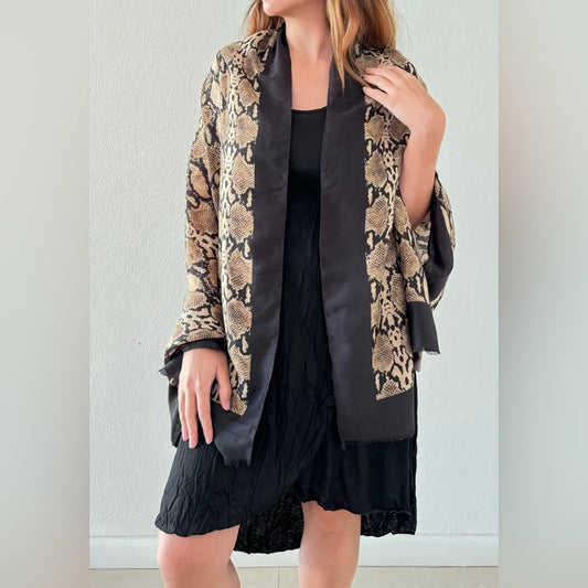 Snake Skin Print Shawl- Scarf