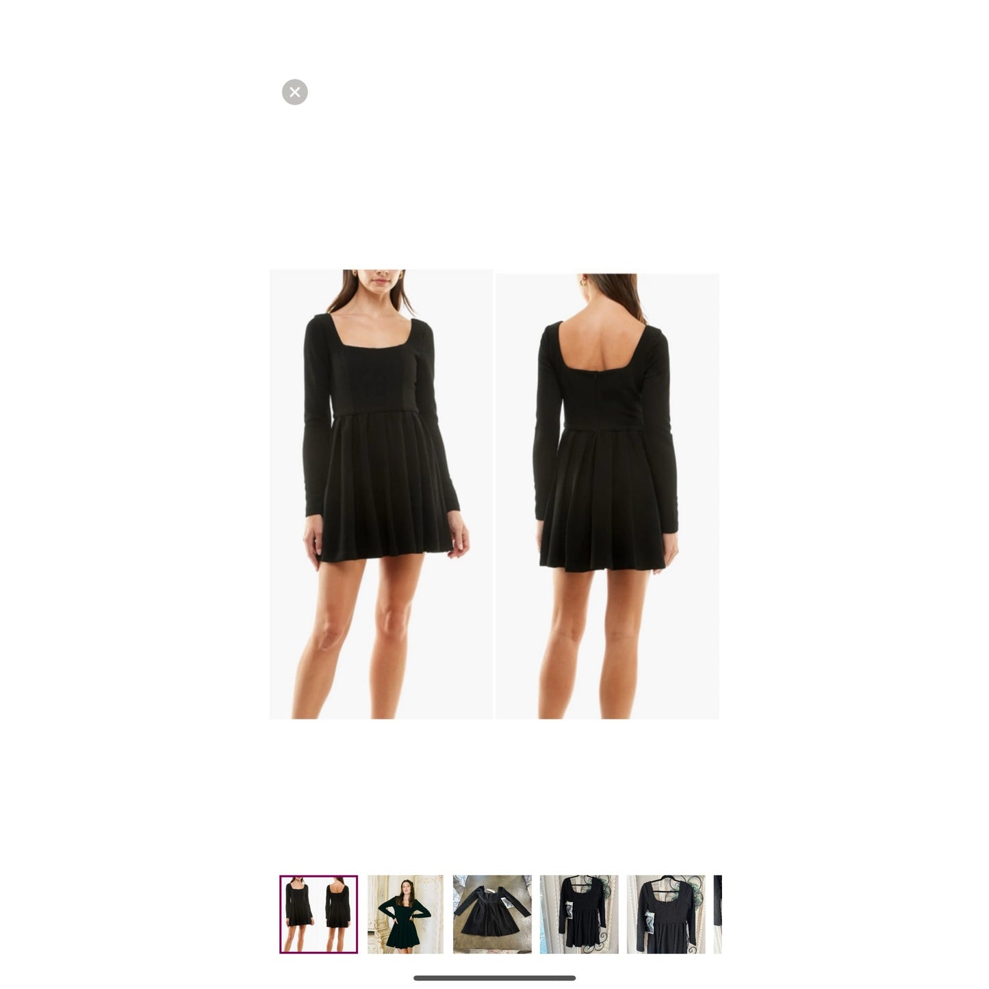 WAYF Jourdan Sloane Mini Dress Women's Long Sleeve Pleated Black NWT