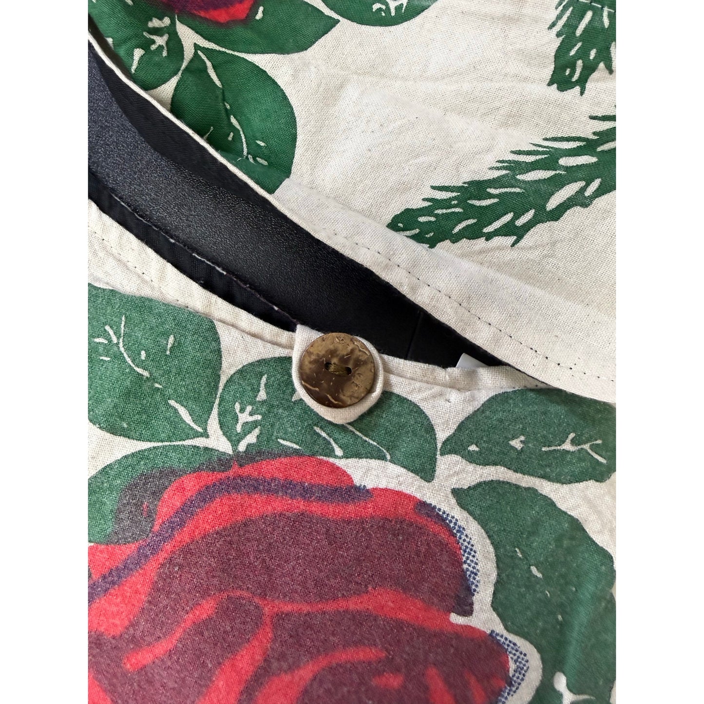 Rose Flour Sack Purse Bag Cotton Tote Vintage Look Feed Sack Cross Body