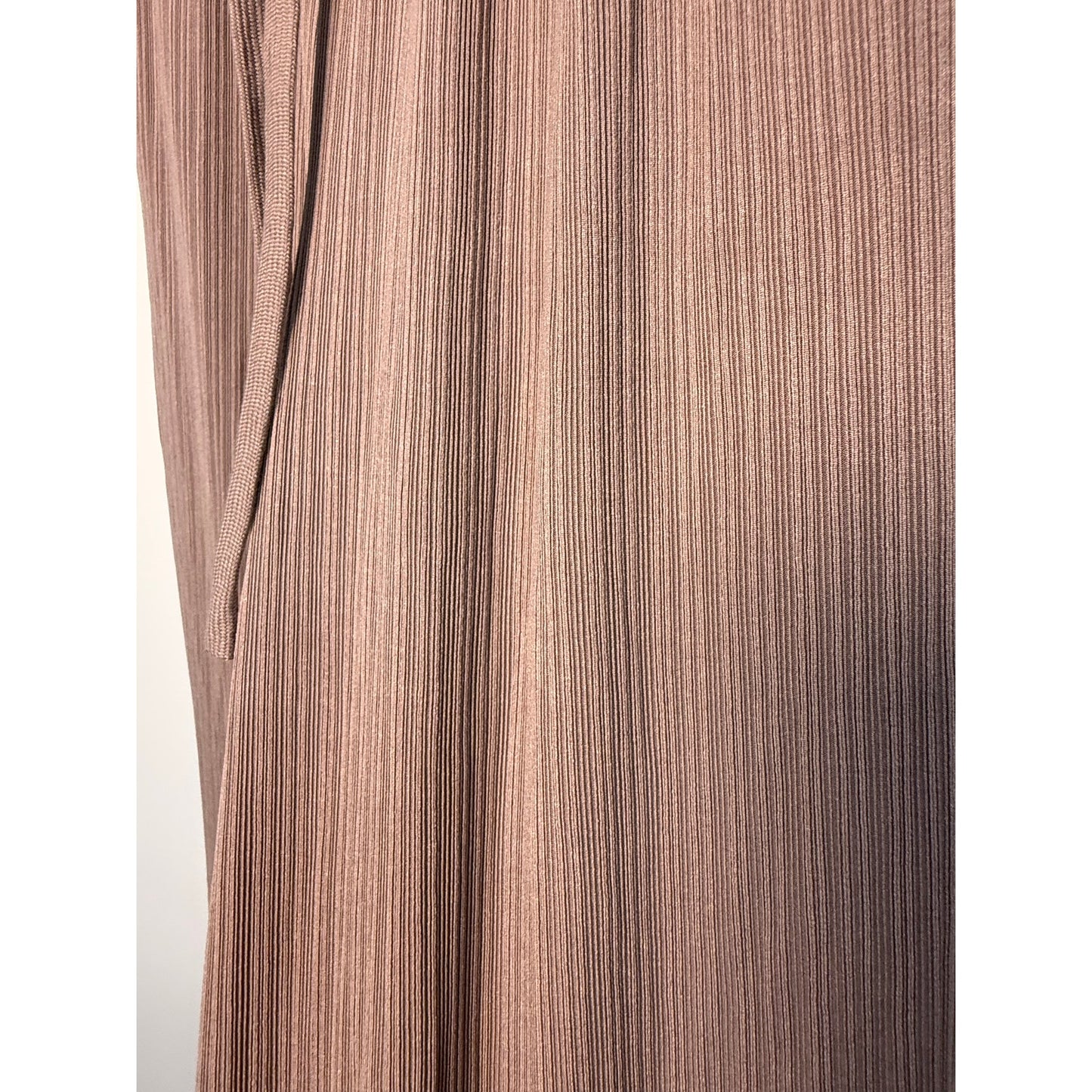 Ribbed High-rise Drawstring Wide Leg Pants