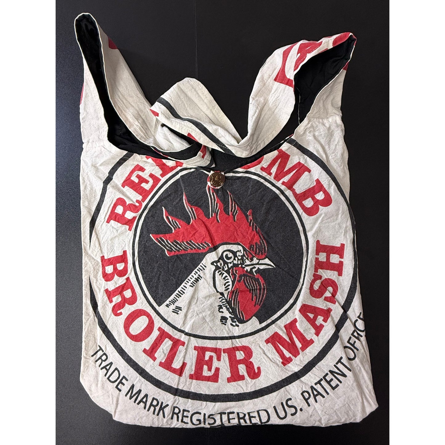 Broiler mash Flour Sack Purse Bag Cotton Tote Vintage Look Feed Sack Cross Body