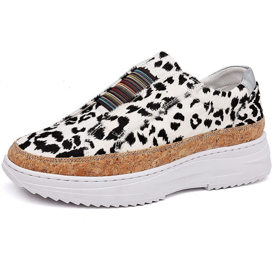 Trsorini Women Fashion Sneakers shoes Comfort Lightweight Cow Leopard Print Shoes for Lady