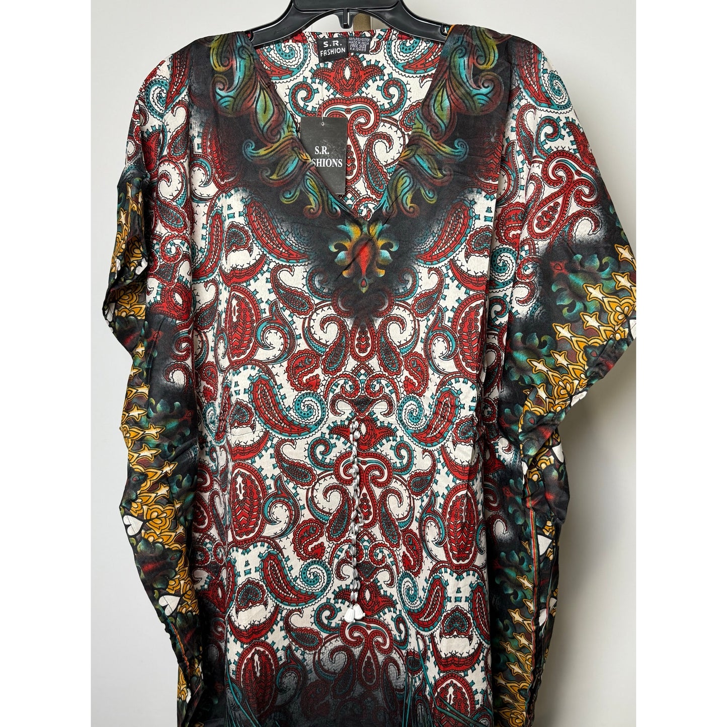 Paisley and feathers Kaftan Dresses for Women Beach Coverups, One Size Kaftans