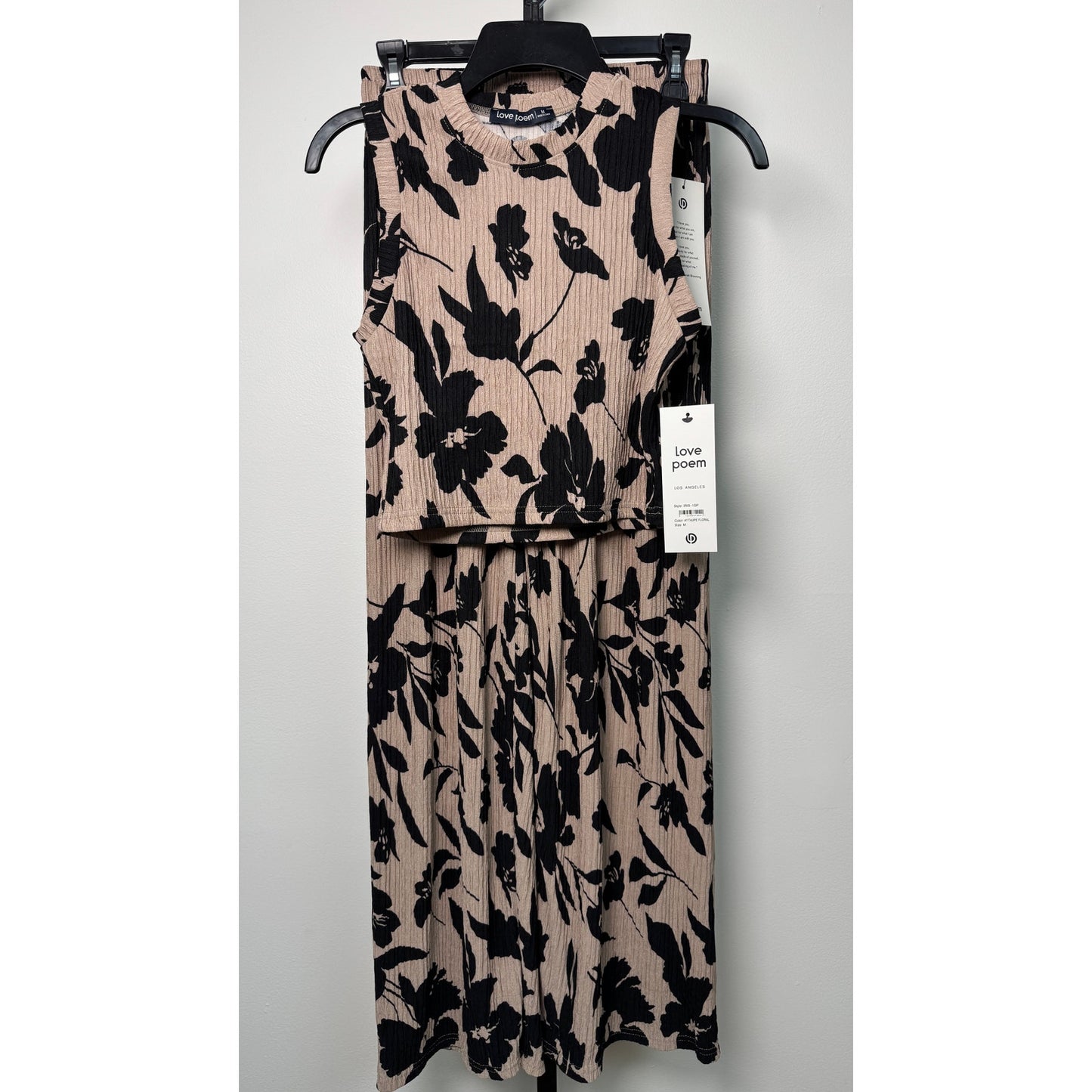 Print Crinkled Plisse 2pc Loungewear Set