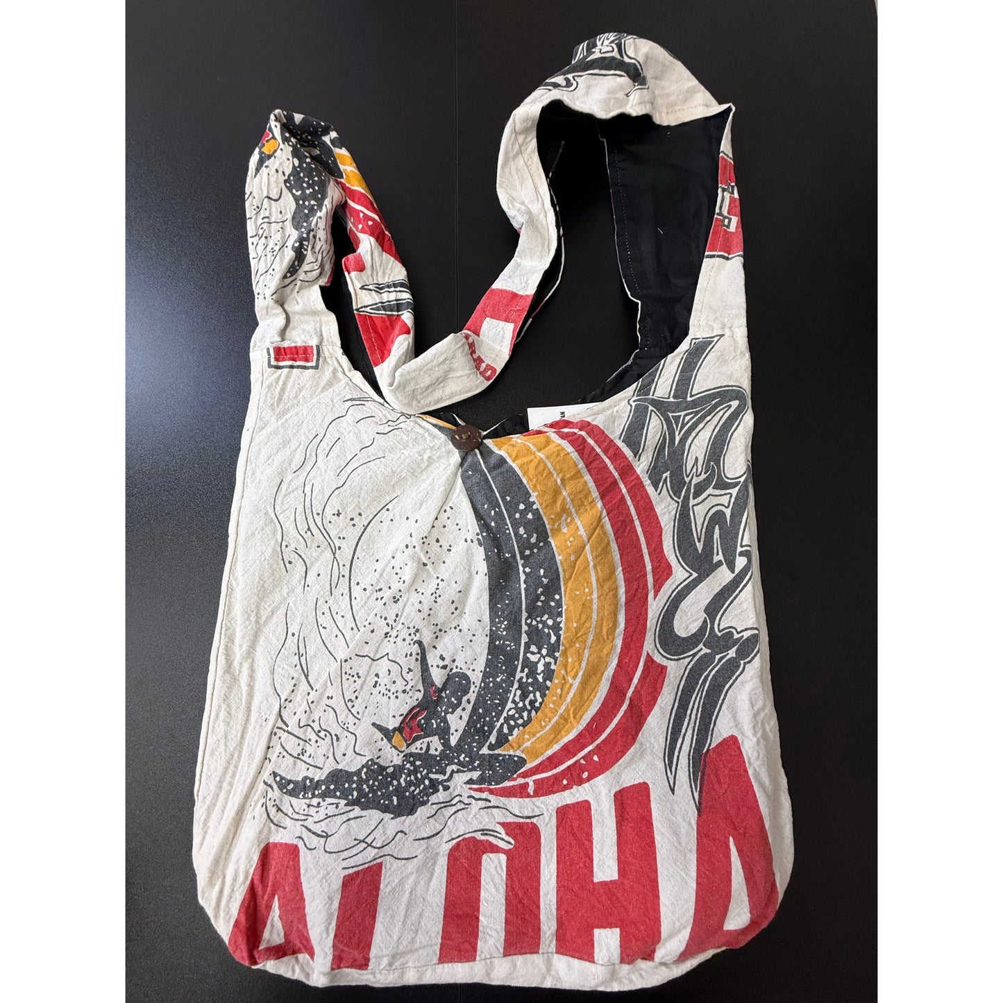 Aloha Flour Sack Purse Bag Cotton Tote Vintage Look Feed Sack Cross Body