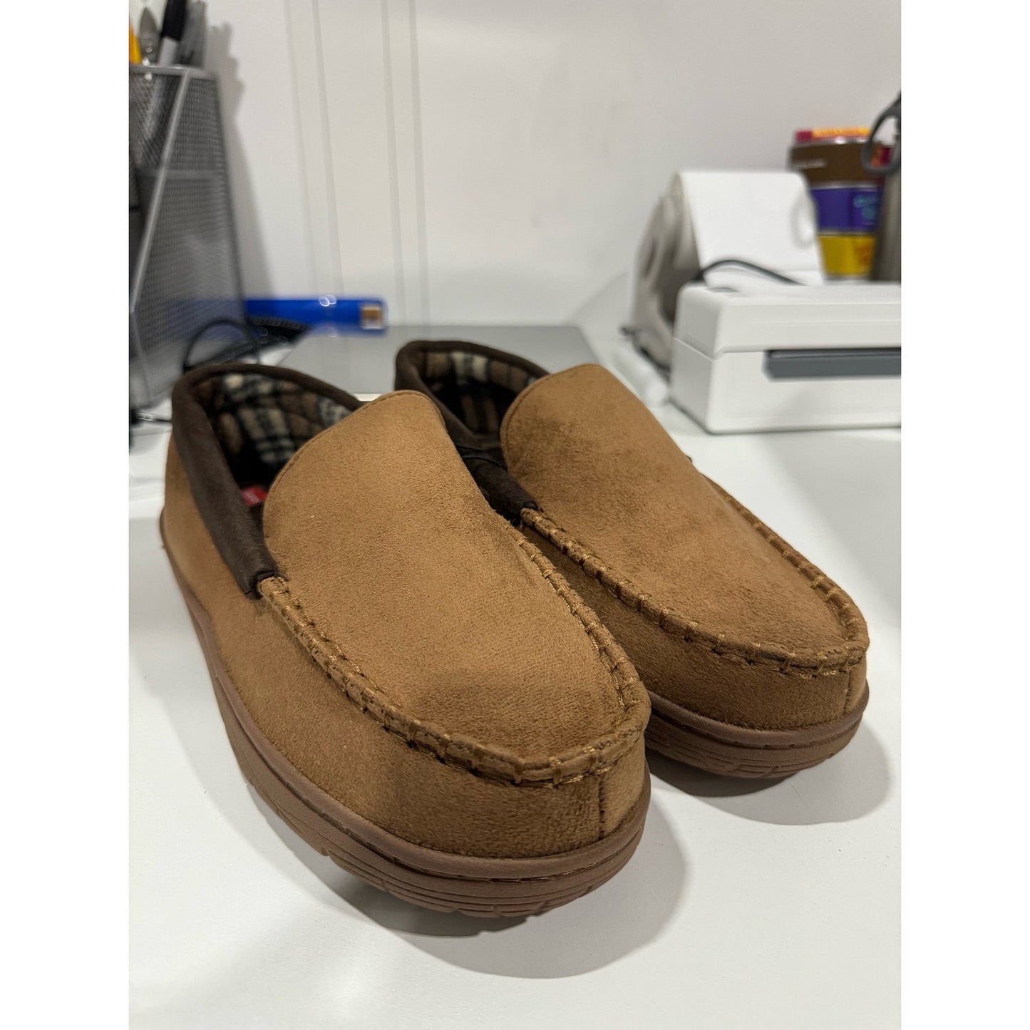 Hanes Men's Textured Moccasin Slipper