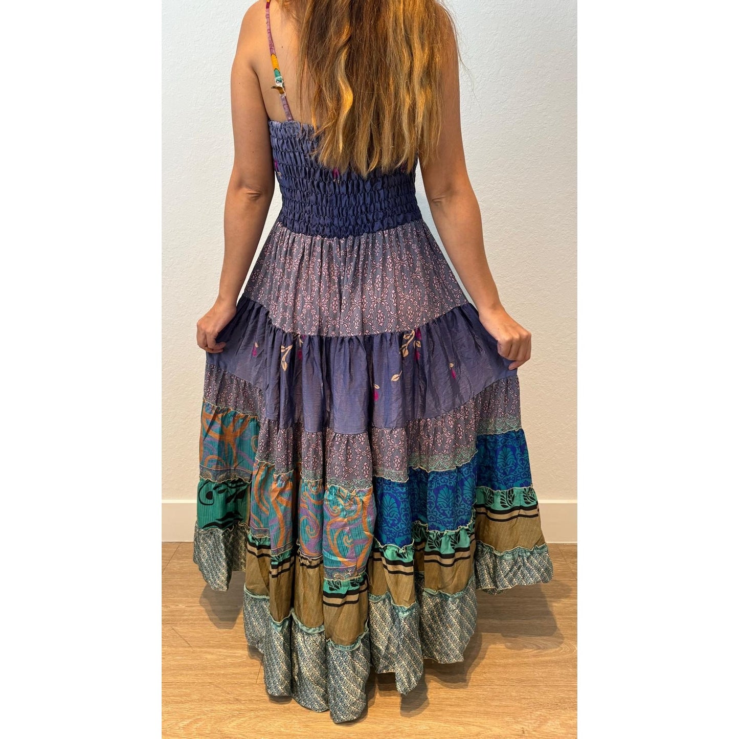 Multi-patch maxi Bohemian Dress