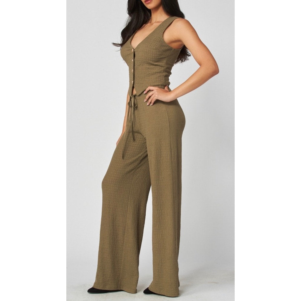 Sunday Shoreline Waffle-Knit Two-Piece Set