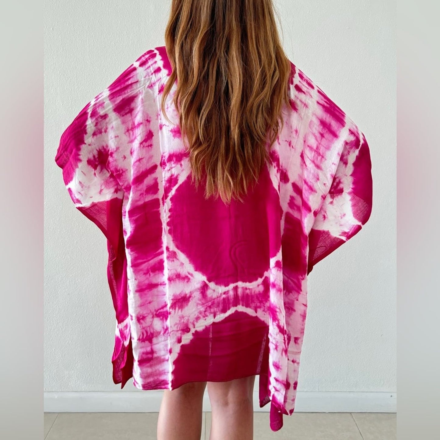 Bijoux Terner Pink Tie dye beach cover-up