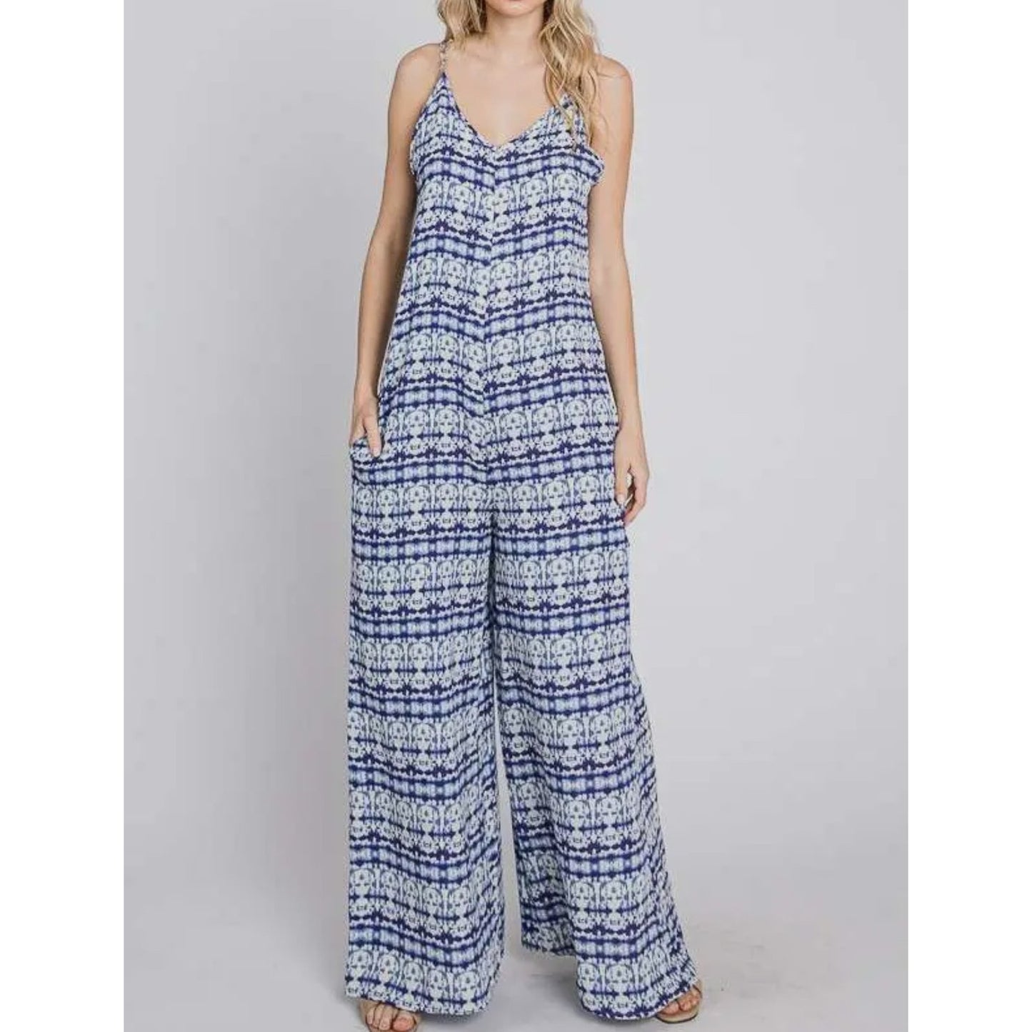 Tie dye wide leg cami jumpsuit